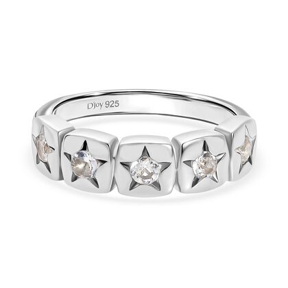 D&rsquo;joy AAA Pr&auml;mie Malagasy Mondstein Ring 925 Silber platiniert (Gr&ouml;&szlig;e 20.00) ca. 0,36 ct