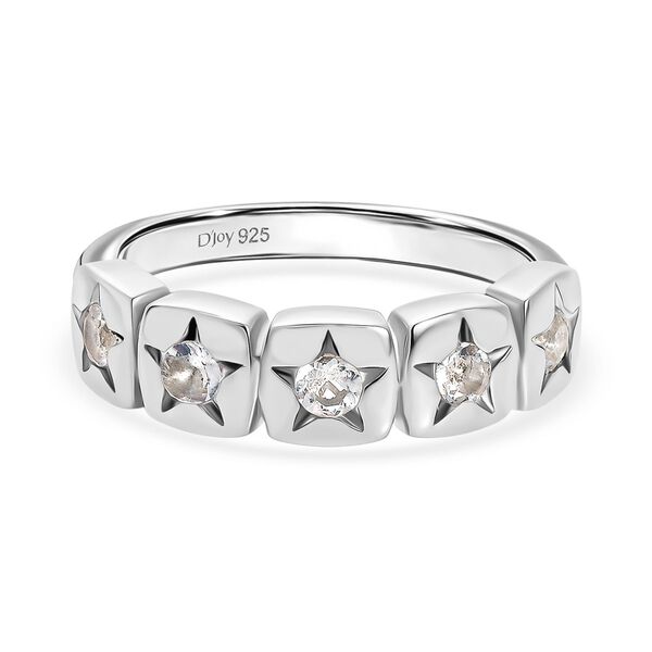 D'Joy AAA Pr&auml;mie Malagasy Mondstein Ring 925 Silber platiniert (Gr&ouml;&szlig;e 17.00) ca. 0,36 ct