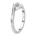 Diamant Bypass Ring 925 Silber platiniert  ca. 0,15 ct image number 4