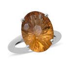 Citrin Solitär Ring 925 Silber platiniert (Größe 16) 7.23 ct