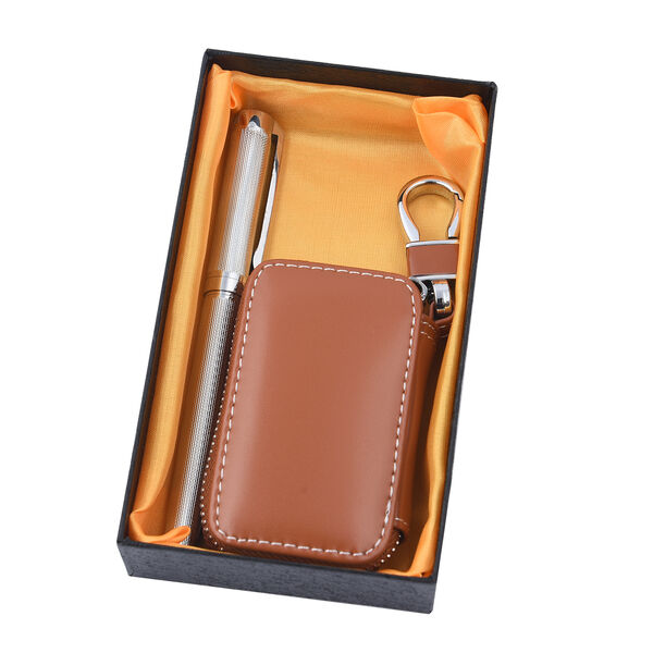 Echtleder Schl&uuml;ssel Etui, braun image number 4