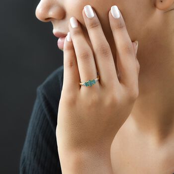 Grandidierit-Ring, 925 Silber vergoldet, ca. 0,97 ct