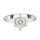 120 Facetten Moissanit-Ring, 925 Silber Platiniert (Größe 18.00) ca. 1.75 ct