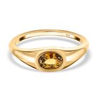 Natürlicher goldener Tansanit Ring, 925 Silber Gelbgold Vermeil, (Größe 17.00) ca. 0.52 ct