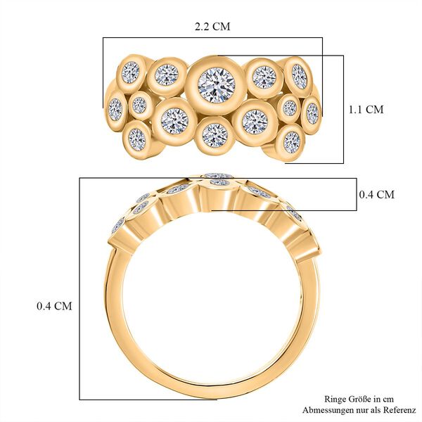 LUXURIANT SI Labor Diamant Ring, 925 Silber 750 Gelbgold Vermeil - 1 ct. image number 6