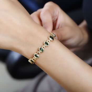 Nat&uuml;rliches Chromdiopsid und Zirkon-Armband