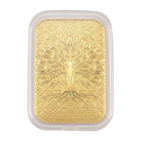 999er Gold-Barren mit Lebensbaum-Motiv