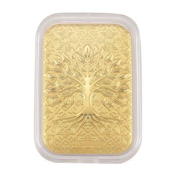 999er Gold-Barren mit Lebensbaum-Motiv