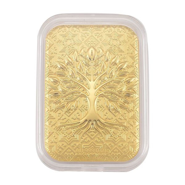 999er Gold-Barren mit Lebensbaum-Motiv image number 0