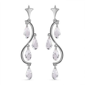 Wei&szlig;er Kristall Ohrringe 925 Silber