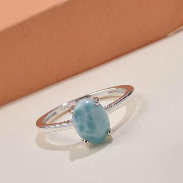 Larimar-Ring, 925 Silber  ca. 1,48 ct image number 2