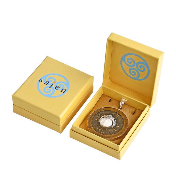 Royal Bali Sajan Silber-Roter Granat, Ox Bone Anhänger 925 Silber image number 6