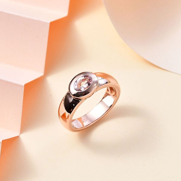 AA Maroppino Morganit Ring 925 Silber 750 Ros&eacute;gold Vermeil (Gr&ouml;&szlig;e 20.00) ca. 0.53 ct image number 2