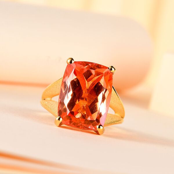 Padparadscha Quarz Triplett Ring, ca. 12,96 ct. image number 2