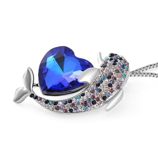 Blauer Magie Farbe Kristall Blauer Magie Farbe Kristall, Kunststoff Perle Anhänger mit Kette image number 3