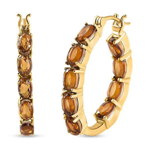 Champagner Triplett Quarz Creolen - 10,24 ct.