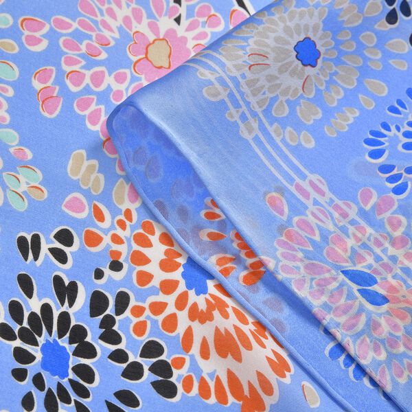 LA MAREY - Seidenschal aus 100% Maulbeerseide, blau image number 4