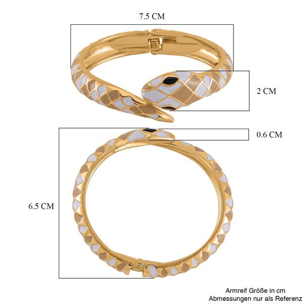 Designer Stil - emaillierter Schlangen Armreif, ca. 18 cm, ca. 32,00g image number 5