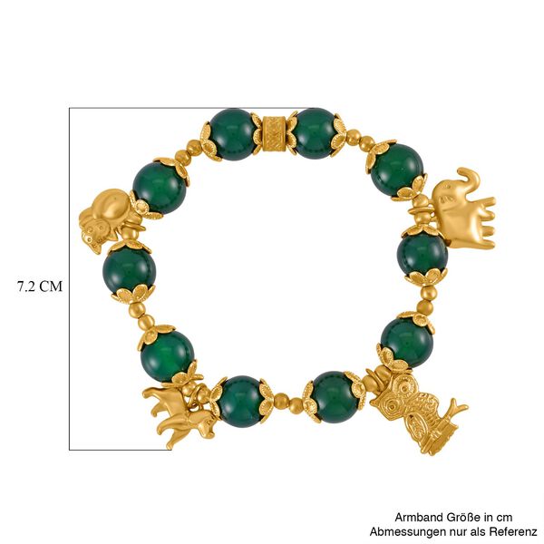 Grüner Achat Armband ca. Flexibles cm Legierung vergoldet ca. 166.60 ct image number 5
