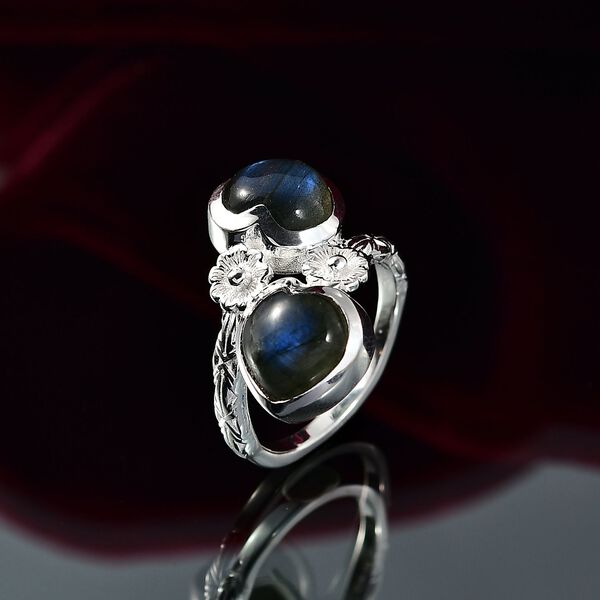 D'Joy AA Labradorit Ring 925 Silber (Gr&ouml;&szlig;e 20.00) ca. 5,66 ct image number 2