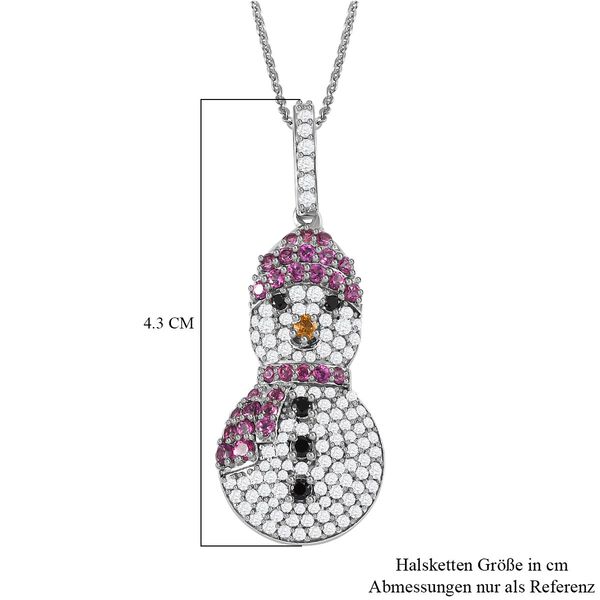 GP Italian Garden Kollektion - Rhodolith Granat, schwarzer Spinell und Multi-Edelstein-Anhänger mit Kette - 2,33 ct. image number 7