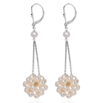 S&uuml;&szlig;wasser Perle Ohrringe 925 Silber rhodiniert