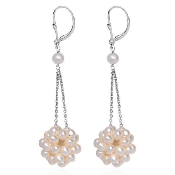 S&uuml;&szlig;wasser Perle Ohrringe 925 Silber rhodiniert image number 3