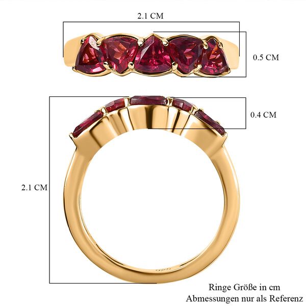 AAA Orissa Rose Granat Ring, 925 Silber Gelbgold Vermeil, (Gr&ouml;&szlig;e 16.00) ca. 1.54 ct image number 7