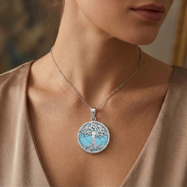 Blauer Howlit Anh&auml;nger mit 50cm Kette - 2 ct. image number 1