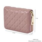 Rautenförmig gesteppte Brieftasche aus 100% echtem Leder, 10x2x9cm, rosa image number 4