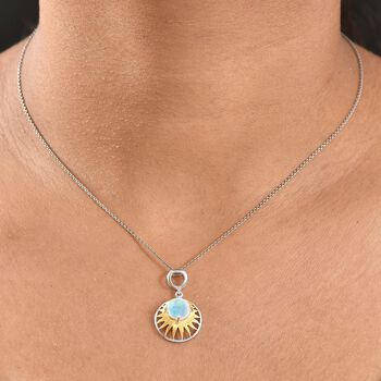 D'Joy AA Nat&uuml;rlicher, &auml;thiopischer Welo Opal Anh&auml;nger 925 Silber platiniert und vergoldet ca. 1.36 ct