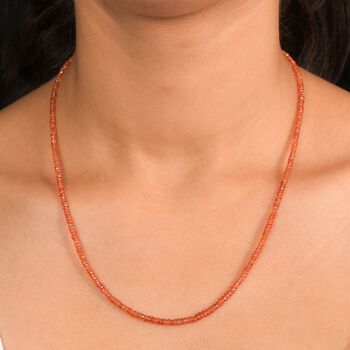 AA Songea Saphir Halskette ca. 45 cm 925 Silber 750 Gelbgold Vermeil ca. 45,00 ct.