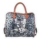 Safari-Tasche mit lebendigem Leopardenmuster, 43x20x38cm, Schwarz weiß