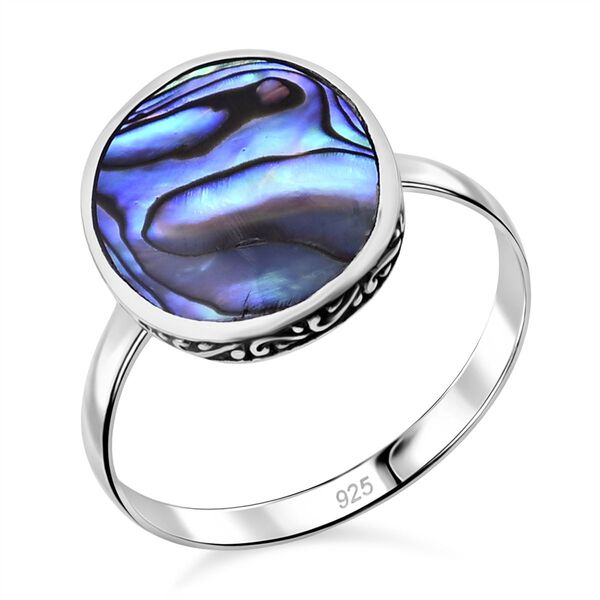 Royal Bali - Abalone Muschel Ring 925 Silber (Größe 20.00) ca. image number 3