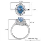 AA Blauer Zirkon, Weißer Zirkon Ring, 925 Silber rhodiniert, (Größe 17.00) ca. 2.38 ct image number 4