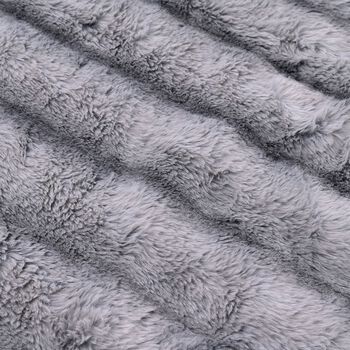 Doppellagige 350gsm Kunstfelldecke mit 220gsm Sherpa, Grau