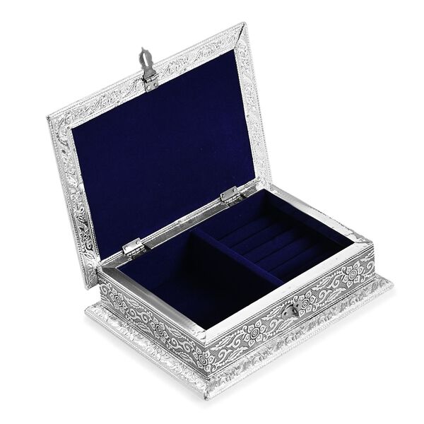 Handgefertigte, oxidierte Schmuckbox mit Edelsteinmalerei, Landschaft-Design,  20x15x6,36 cm image number 5