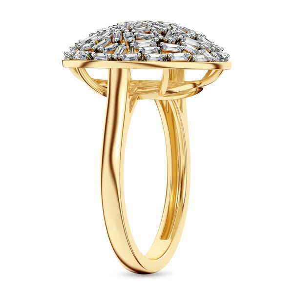 LUXURIANT SI-GH SGL zertifizierter Labor Diamant Ring, 925 Silber 750 Gelbgold Vermeil - 1 ct. image number 4