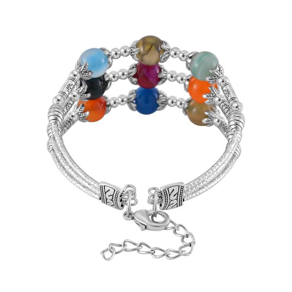 Mehrfarbiges Achat-Armband, 18 cm - 68,50 ct. image number 4