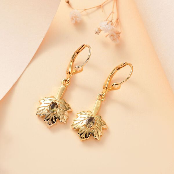 AA nat&uuml;rlicher goldener Tansanit Ohrringe, ca. 0,32 ct. image number 2