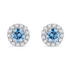 LUXURIANT DIAMOND - Lab Grown Blauer Diamant, Lab Grown Diamant SI-GH Ohrringe 925 Silber platiniert ca. 0.50 ct