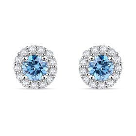 LUXURIANT DIAMOND- SI blaue und weiße Labor Diamant Ohrringe - 0,50 ct.