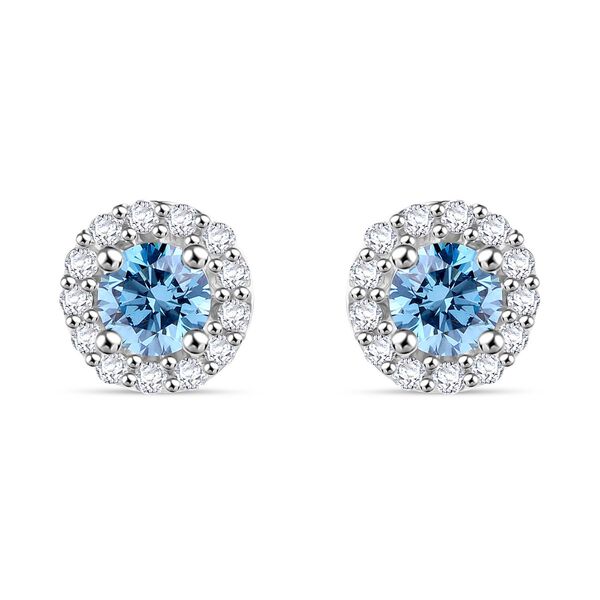 LUXURIANT SI blaue und wei&szlig;e Labor Diamant Ohrringe - 0,50 ct.