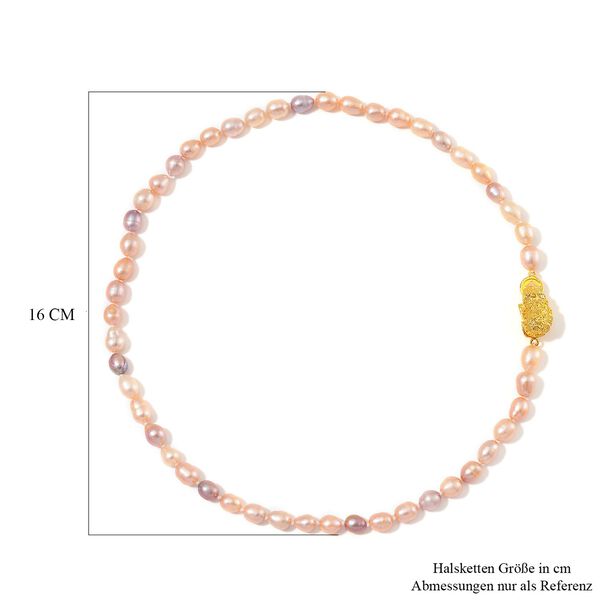 Mehrfarbige Süßwasser Perle Halskette ca. 50 cm Standard gelb vergoldet image number 4