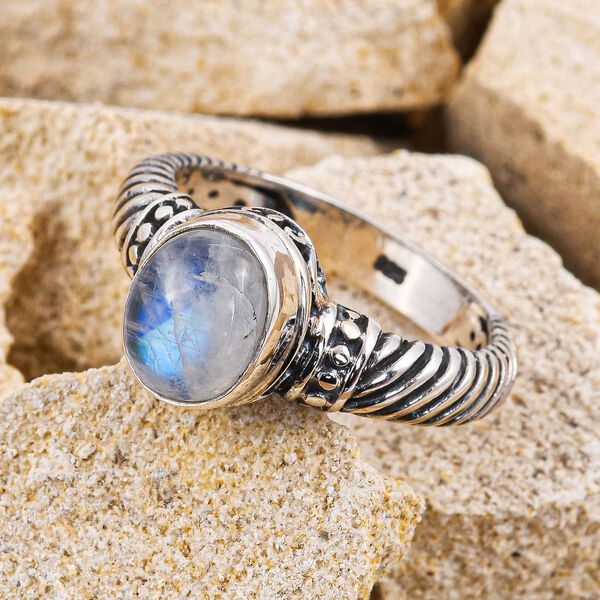 Royal Bali Kollektion - Regenbogen Mondstein Ring - 2,25 ct. image number 1