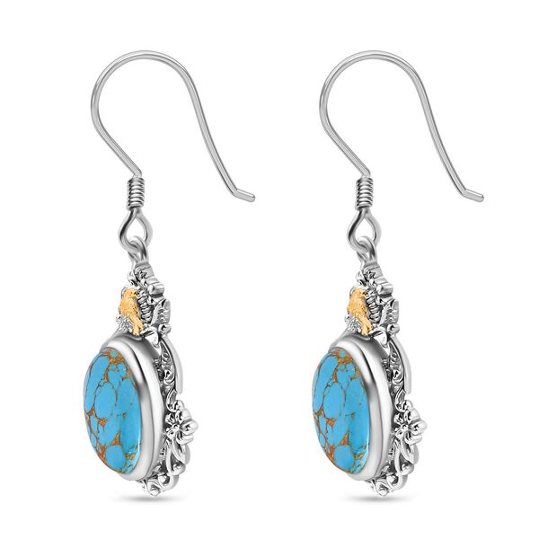 Blaue Mojave-T&uuml;rkis-Ohrringe- 11,40 ct. image number 4