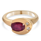 Fissure gefüllt Rubin und Zirkon Ring 925 Silber vergoldet (Größe 20.00) ca. 2,02 ct image number 0