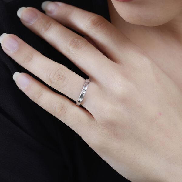 Diamant P Bandring, 925 Silber rhodiniert image number 3