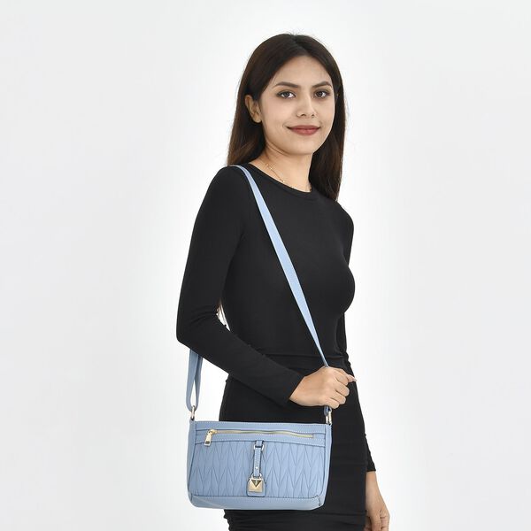 Schultertasche aus Kunstleder, blau image number 2