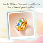Bunte Blüten Diamant emaillierter Anti-Stress-Spinning-Ring image number 3